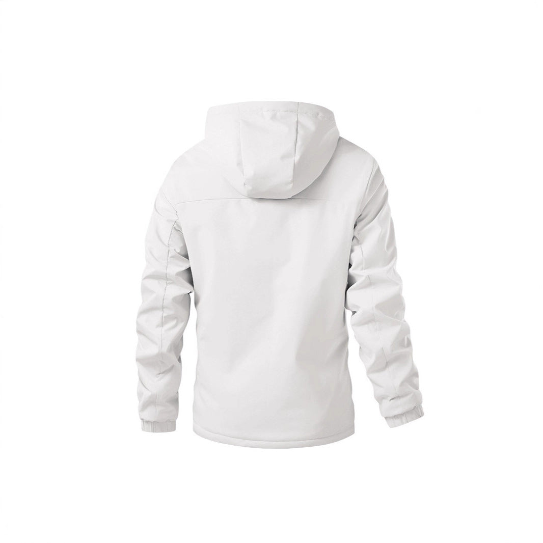 Herren Wind- und Wasserabweisende Kapuzenjacke mit Teddyfleece-Innenfutter und Reißverschlusstaschen Nord Taschen
