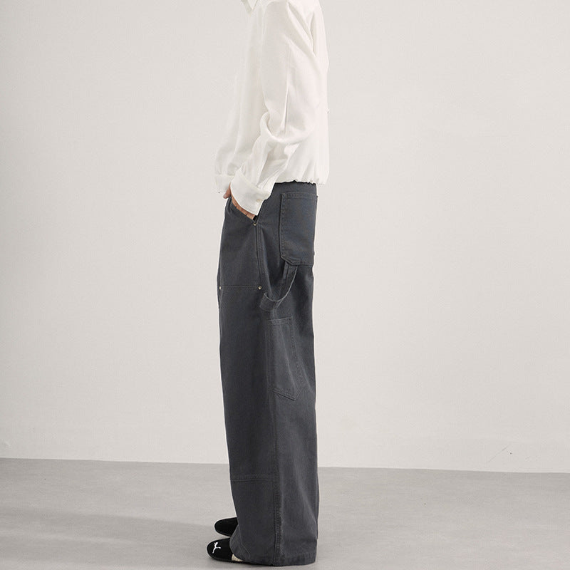 Herren Ultraweite Workwear-Palazzohose aus robustem Baumwoll-Twill mit Kniepaneelen und Werkzeugschlaufe Nord Taschen