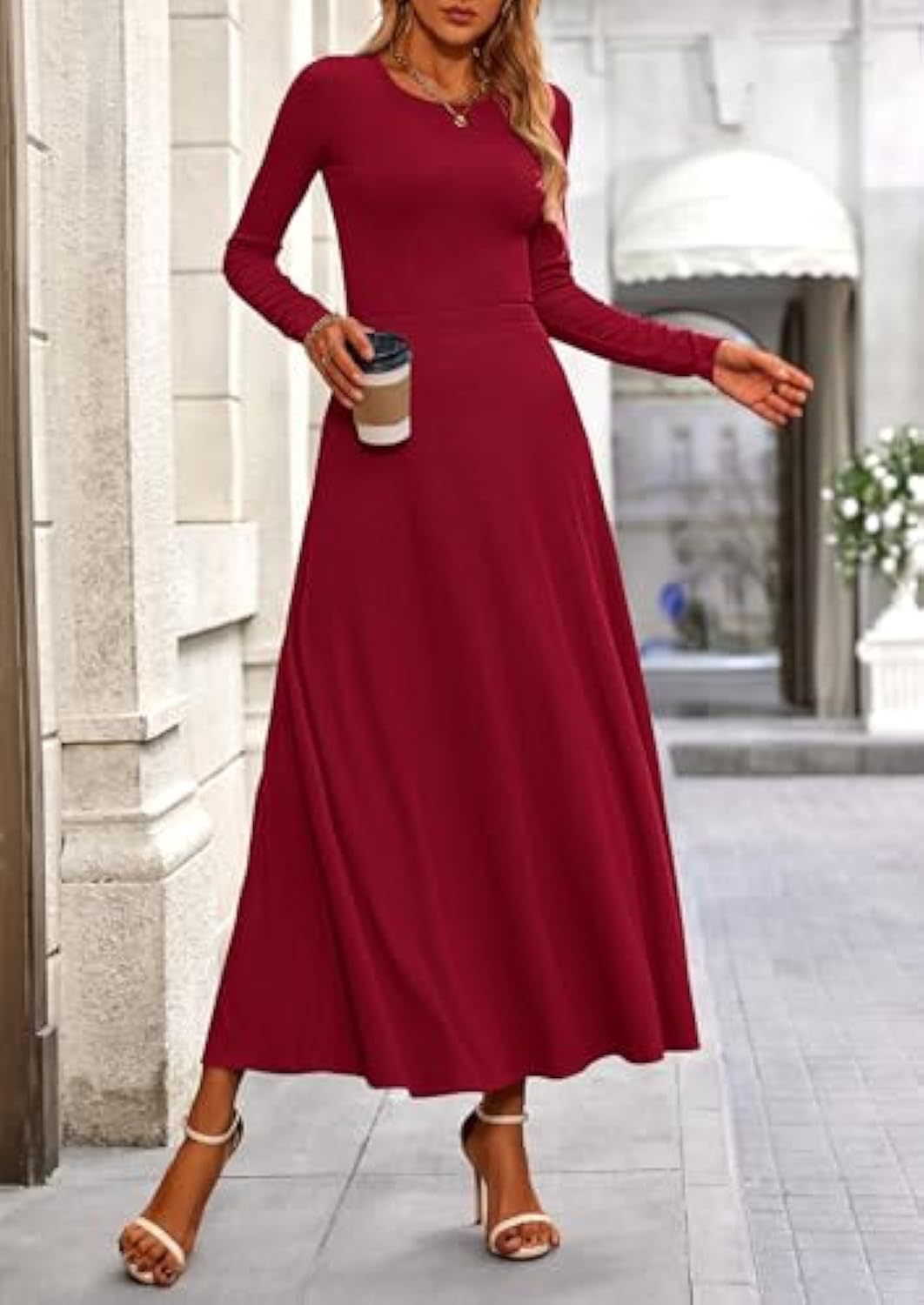 Damen Fließendes Maxikleid Nord Taschen
