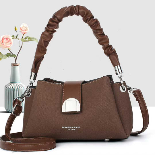 Damen Umhängetasche mit trendigem geflochtenem Tragegriff und abnehmbarem Schulterriemen Nord Taschen