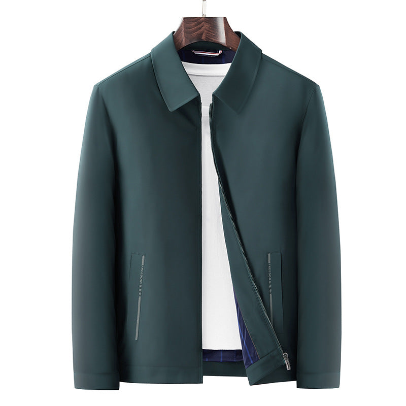 Herren Minimalistische leichte Übergangsjacke mit Hemdkragen, verdecktem Reißverschluss & seitlichen Reißverschlusstaschen Nord Taschen