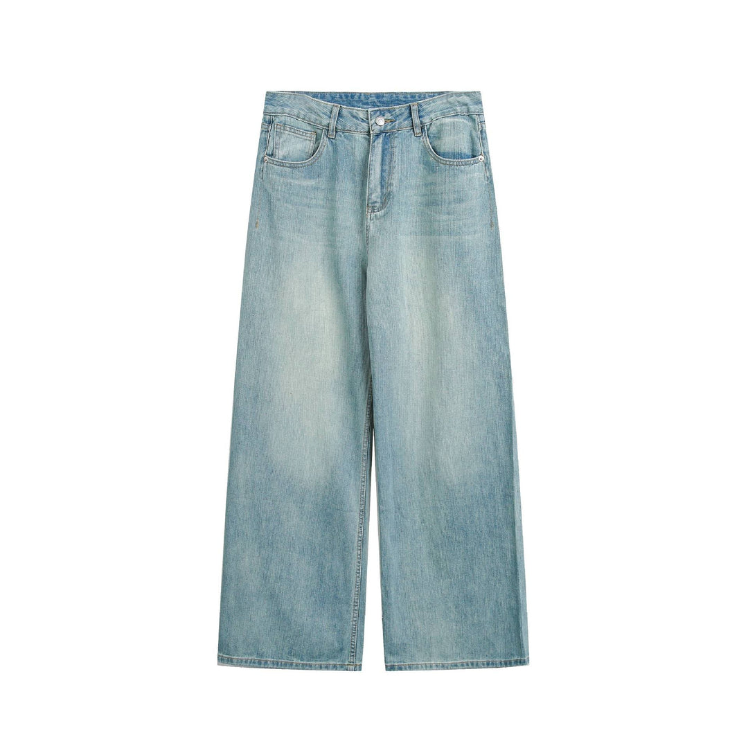 Damen Hochbund verkürzte Jeans mit weitem Bein, Five-Pocket und Vintage-Wash Nord Taschen