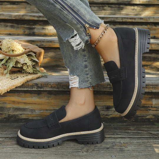 Damen Chunky-Lug-Loafer mit Penny-Riemen und profilierter Gummisohle Nord Taschen