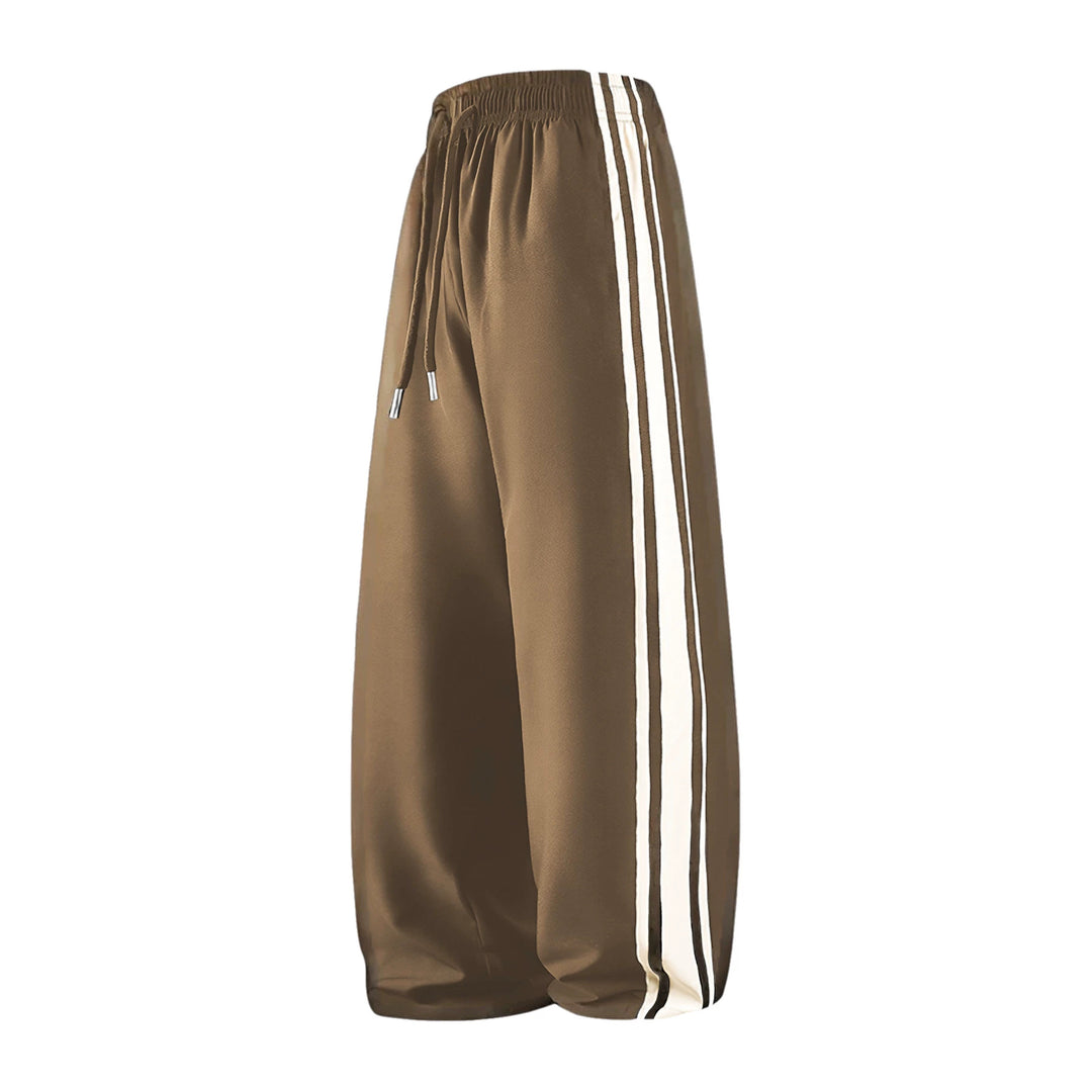 Damen Weite Trackpants mit Tunnelzugbund und seitlichen Kontraststreifen Nord Taschen