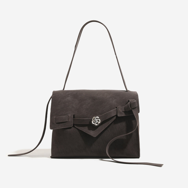 Damen Umhängetasche mit eleganter Klappenöffnung und dekorativen Akzenten Nord Taschen