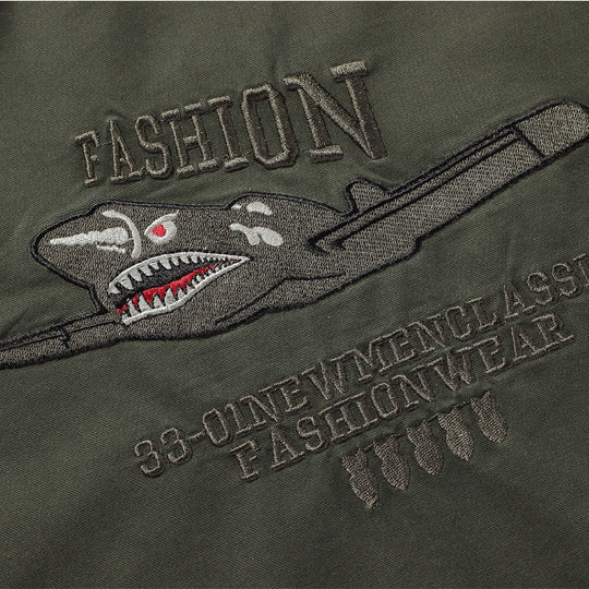 Herren  militärisch inspirierte Bomberjacke mit gestickten Patches, Ärmel-Tasche und elastischen Rippbündchen Nord Taschen