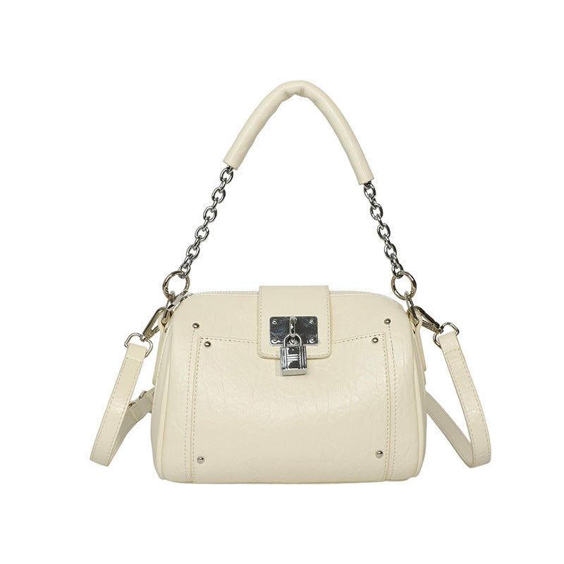 Damen Leder Handtasche mit eleganter Schnappverschluss Nord Taschen