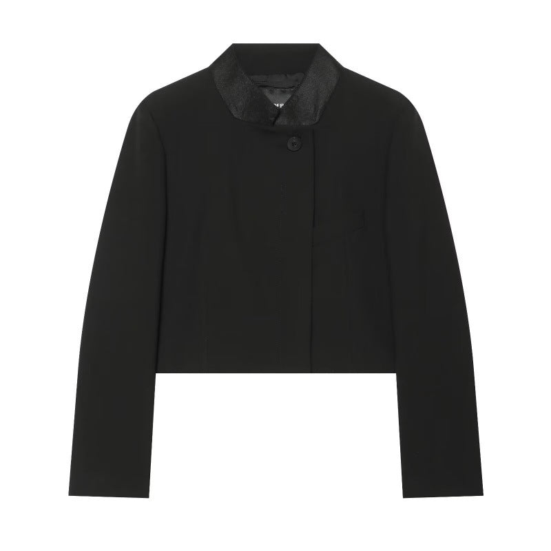 Damen Hochtaillierte weite Cropped‑Hose mit Bundfalten und elegantem Fall Nord Taschen
