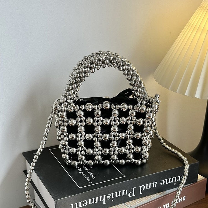 Damen Designer Handtasche aus kunstvollen Perlen Nord Taschen