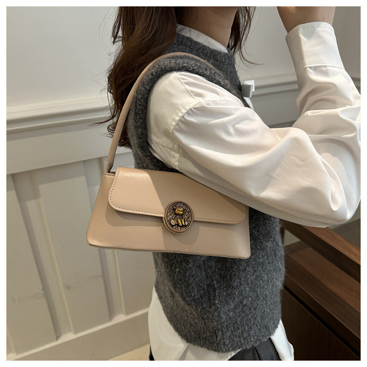 Damen elegante Umhängetasche mit goldfarbener Schnalle Nord Taschen