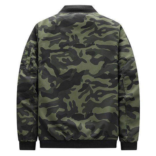 Herren Camouflage-Bomberjacke im Military‑Look mit Reißverschluss und Ärmel‑Utilitytasche Nord Taschen