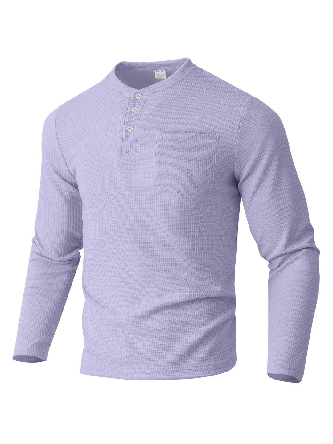 Herren Langarm Henley mit Waffelstruktur und Brusttasche thermisches Langarmshirt Nord Taschen