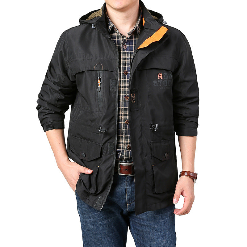 Herren Praktische Übergangsjacke mit Multifunktionalen Taschen Nord Taschen