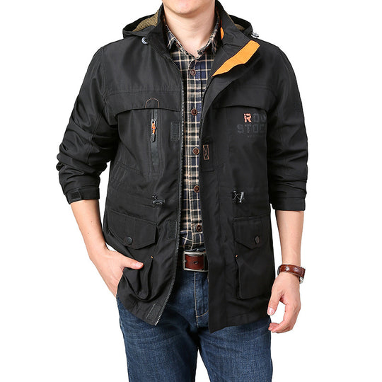 Herren Praktische Übergangsjacke mit Multifunktionalen Taschen Nord Taschen