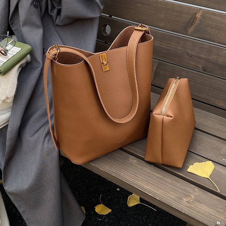 Damen elegante Tote Bag mit modernem Verschluss Nord Taschen