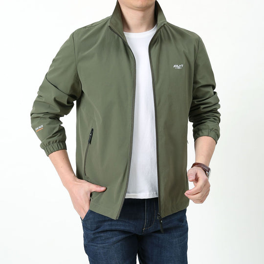 Herren Leichter Windbreaker Blouson mit Stehkragen Reißverschluss‑Taschen und elastischen Bündchen Nord Taschen