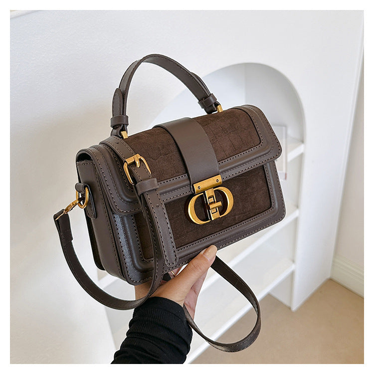 Damen elegante Handtasche mit Krokodilprägung und goldenen Akzenten Nord Taschen
