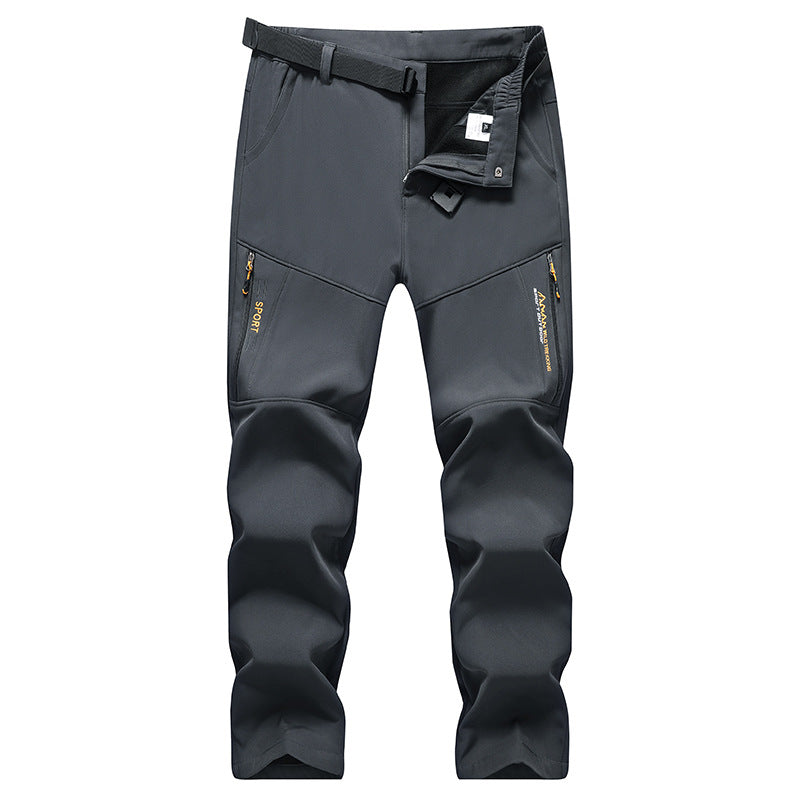 Herren Softshell-Outdoorhose mit integriertem Gürtel, knievorformten Verstärkungen und Reißverschlusstaschen Nord Taschen