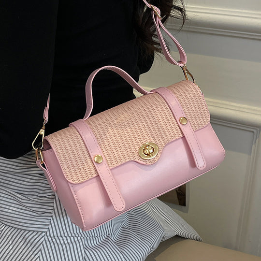 Damen Handtasche mit geflochtenem Design und eleganter Goldverzierung Nord Taschen