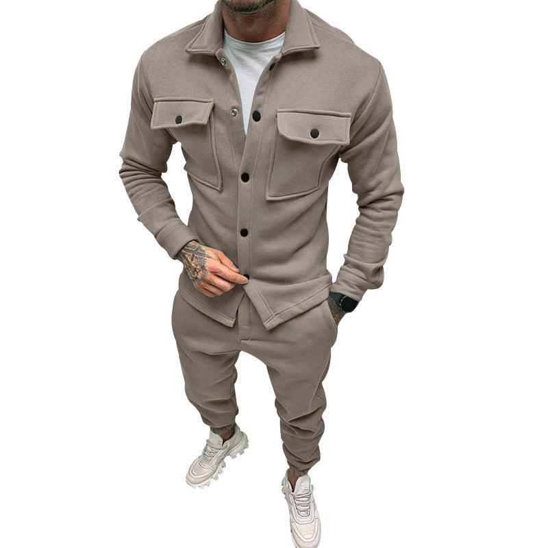 Herren Utility-Overshirt aus French-Terry mit Pattentaschen und Druckknopfverschluss Nord Taschen