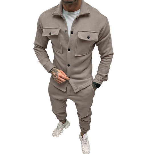 Herren Utility-Overshirt aus French-Terry mit Pattentaschen und Druckknopfverschluss Nord Taschen