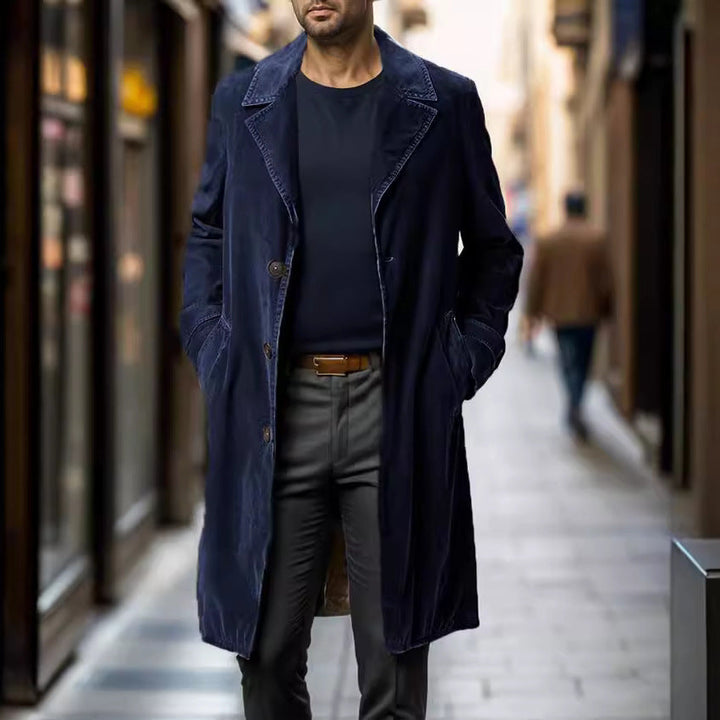 Herren eleganter Trenchcoat aus hochwertigem GewNord Taschene mit praktischen Taschen