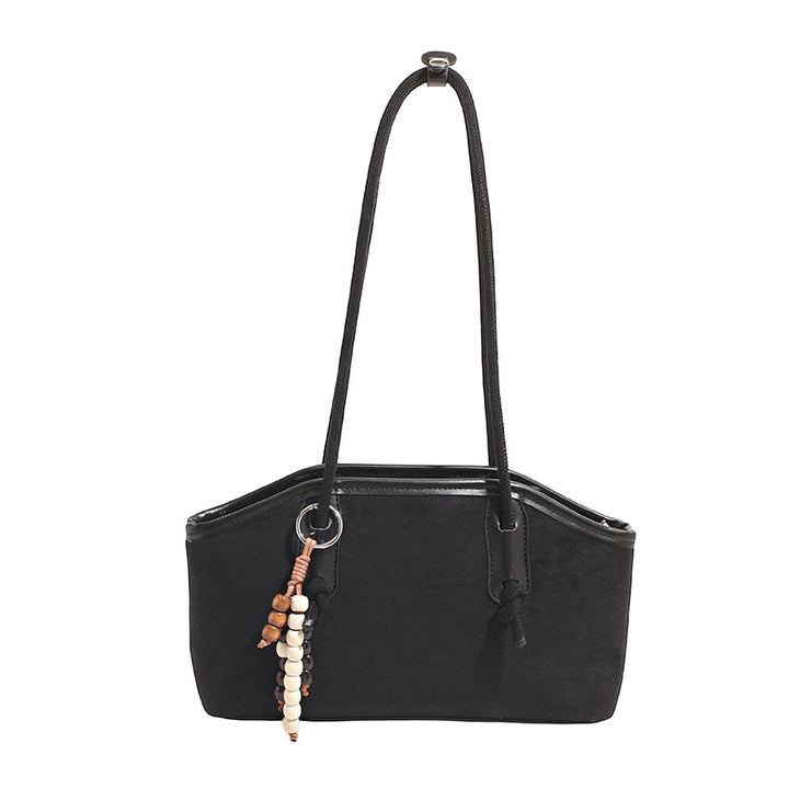 Damen modische Henkeltasche aus weichem Wildleder mit dekorativen Perlen Nord Taschen