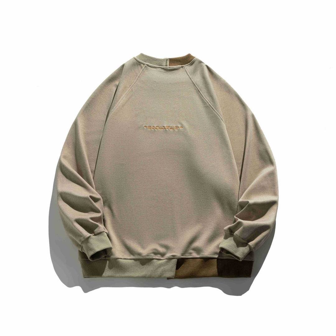 Herren Komfortabler Baumwoll-Sweatshirt mit Kontrastbündchen und Sticklogo Nord Taschen