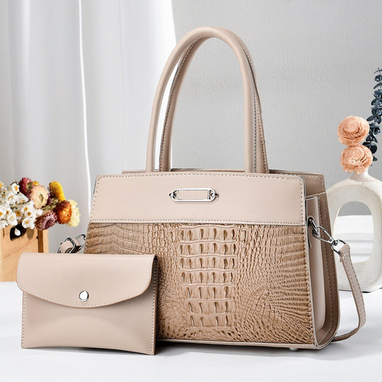 Damen elegante Handtasche mit stilvollem Krokodil-Design und abnehmbarer Clutch Nord Taschen