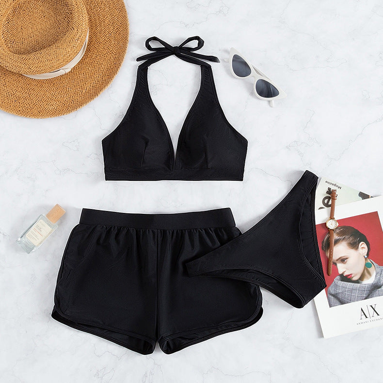 Damen Sportliches Bikini-Set mit verstellbarem Halterneck