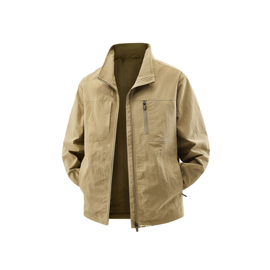 Herren Leichte Field-Utility-Jacke mit Mesh‑Futter, Stehkragen und Reißverschlusstaschen Nord Taschen