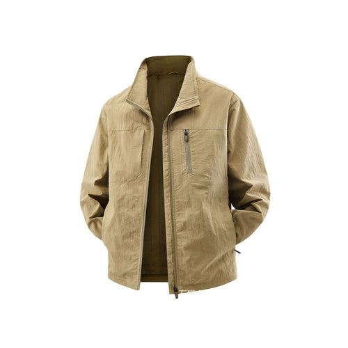 Herren Leichte Field-Utility-Jacke mit Mesh‑Futter, Stehkragen und Reißverschlusstaschen Nord Taschen