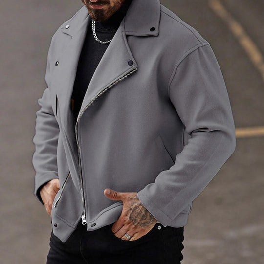 Herren Modische Winterjacke mit hohem Kragen und asymmetrischem Reißverschluss Nord Taschen