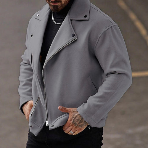 Herren Modische Winterjacke mit hohem Kragen und asymmetrischem Reißverschluss Nord Taschen