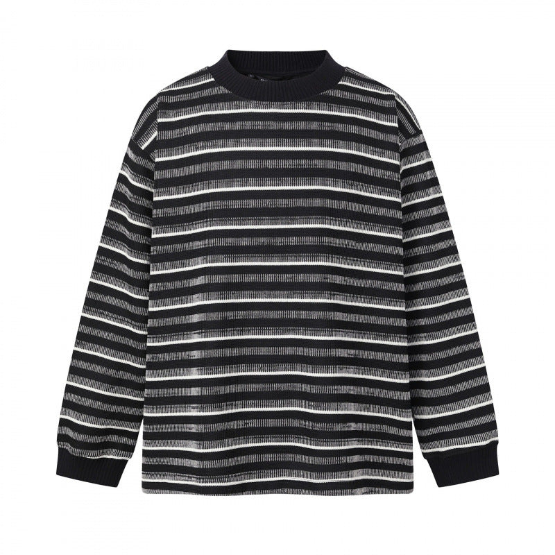 Unisex Feinstrickpullover im Boxy-Schnitt mit Rundhals und maritimen Streifen Nord Taschen