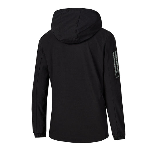 Damen Leichte atmungsaktive Kapuzen-Windjacke mit durchgehendem Reißverschluss und reflektierenden Ärmestreifen Nord Taschen