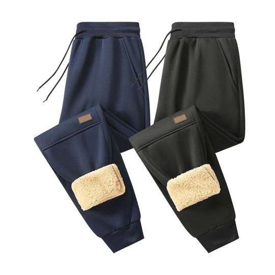 Herren Gefütterte Teddy-Fleece-Jogginghose mit elastischem Kordelbund & konischem Bein Nord Taschen