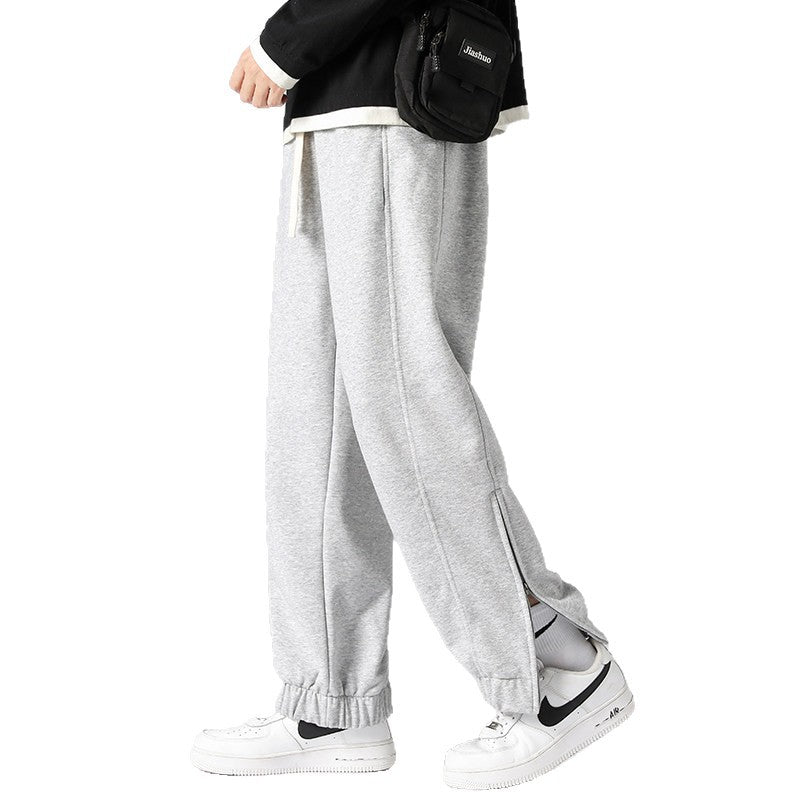 Herren weite Jogginghose mit seitlichem Reißverschluss‑Schlitz, elastischem Bund & Kordelzug Nord Taschen
