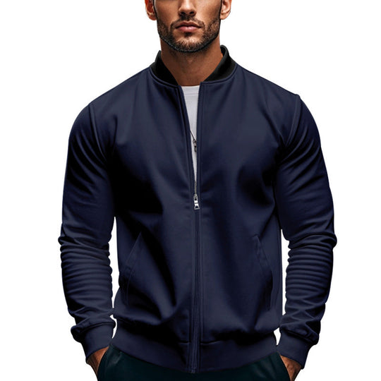 Herren stilvolle Sportjacke mit hochschließendem Kragen und praktischen Taschen