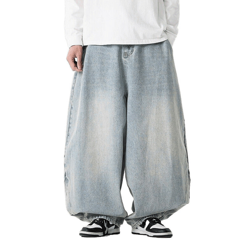 Herren extremweit geschnittene Baggy-Jeans mit tiefem Schritt und ballonförmigem Saum Nord Taschen