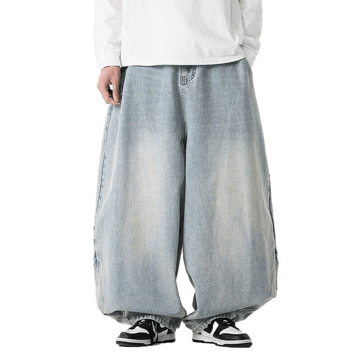 Herren extremweit geschnittene Baggy-Jeans mit tiefem Schritt und ballonförmigem Saum Nord Taschen