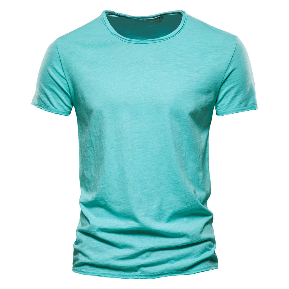 Herren nan leichtes Baumwolljersey Kurzarmshirt mit V-Ausschnitt und schmaler Passform