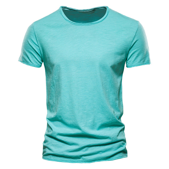 Herren nan leichtes Baumwolljersey Kurzarmshirt mit V-Ausschnitt und schmaler Passform