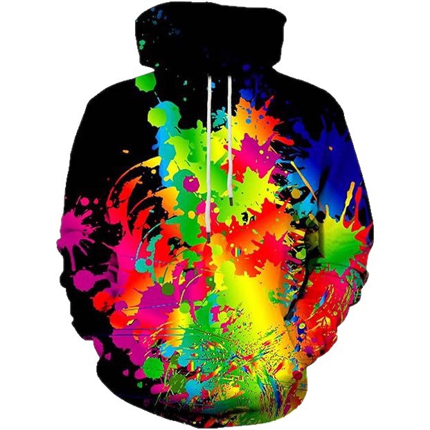 Damen Farbenfroher Hoodie mit kreativen Spritzmotiven Nord Taschen