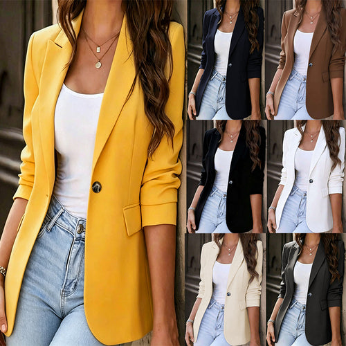Damen Taillierter Ein-Knopf-Blazer mit Pattentaschen und schmaler Silhouette Nord Taschen