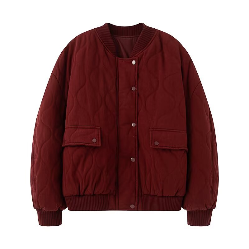 Damen Stepp-Bomberjacke mit Oversize-Silhouette, gerippten Bündchen und Pattentaschen Nord Taschen