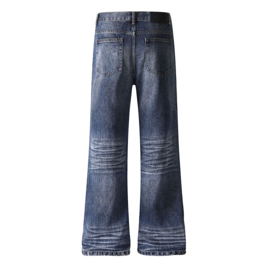 Damen weite Cropped-Jeans mit hoher Taille und Used-Effekt Nord Taschen