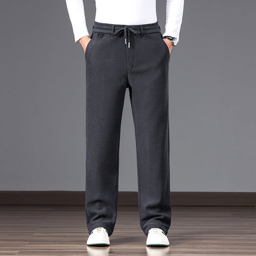 Herren Lässige Relaxed-Fit Baumwoll-Mix Freizeithose mit Kordelzug und geradem Bein Nord Taschen
