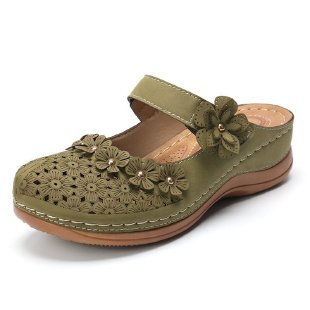 Damen bequeme Clogs mit floralem Dekor und ergonomischem Fußbett