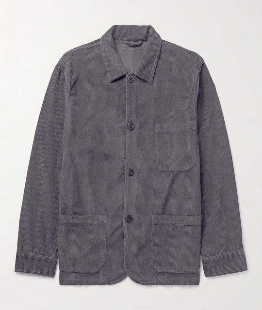 Herren Cord-Workerjacke mit Hemdkragen und aufgesetzten Taschen Nord Taschen